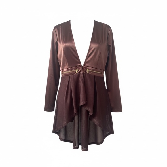 Love University Whimsy Goth Hi-Low Sheer Drape Top Romantic Dark Aesthetic Large - Picture 2 of 3